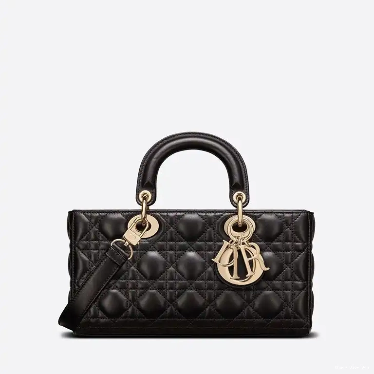 Cannage Medium Bag D-Joy Lady Black Lambskin 0503